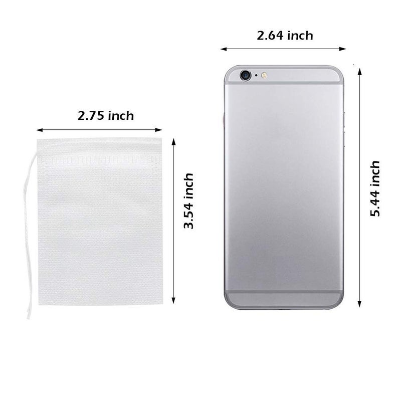 Wesdxc56 400 pcs Tea Filter Bags,Disposable Empty Cotton Drawstring Seal Filter Loose Leaf Tea Bags ï¼ˆ3.54 x 2.75 inchï¼‰ - Image 2